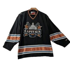Vintage Washington Capitals Hockey Jersey Pro Player Black Eastern Conf L